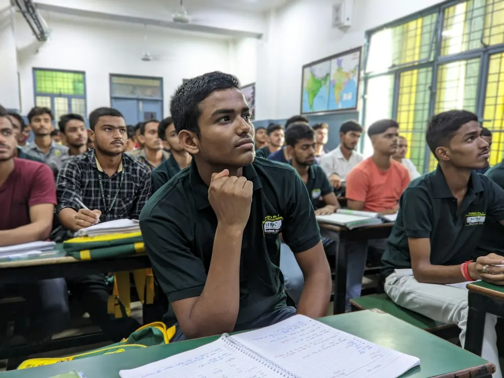 Students attending a workshop