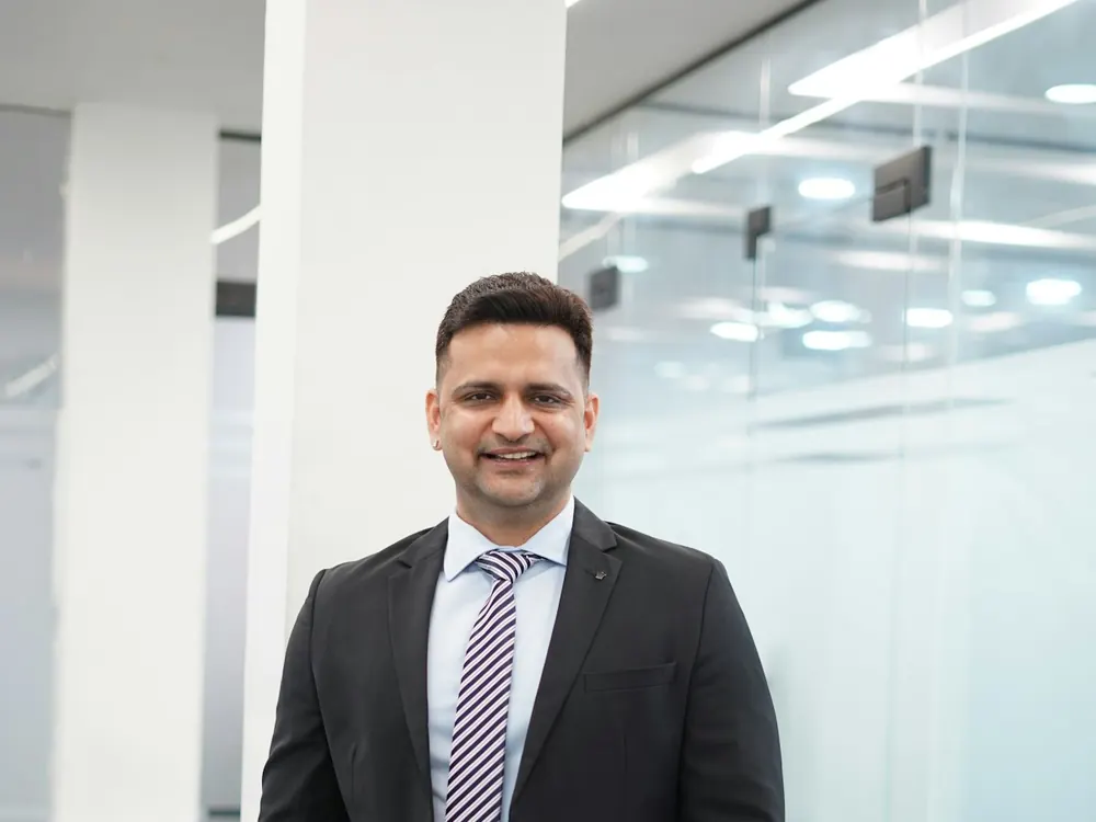 Confident businessman in his office