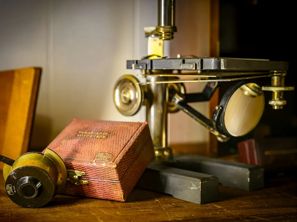 An antique microscope